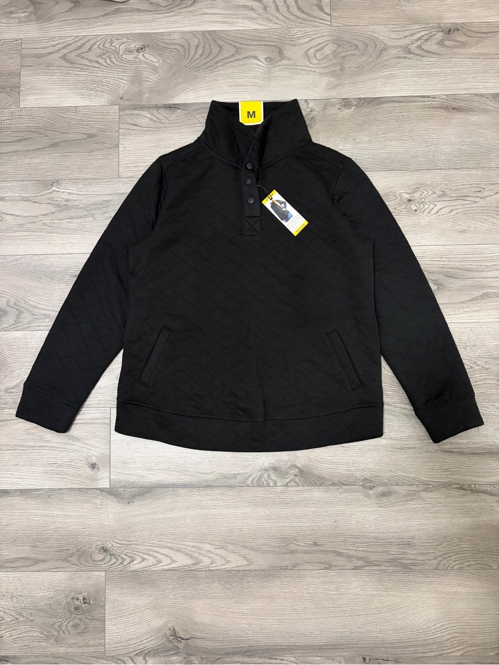 Women’s Quilted Black Puffer Pullover Jacket - Black